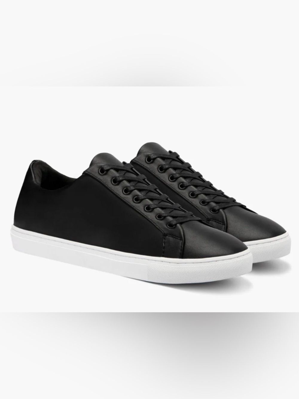 Thursday Boot Company Black Leather Low-Top Sneakers with White Sole